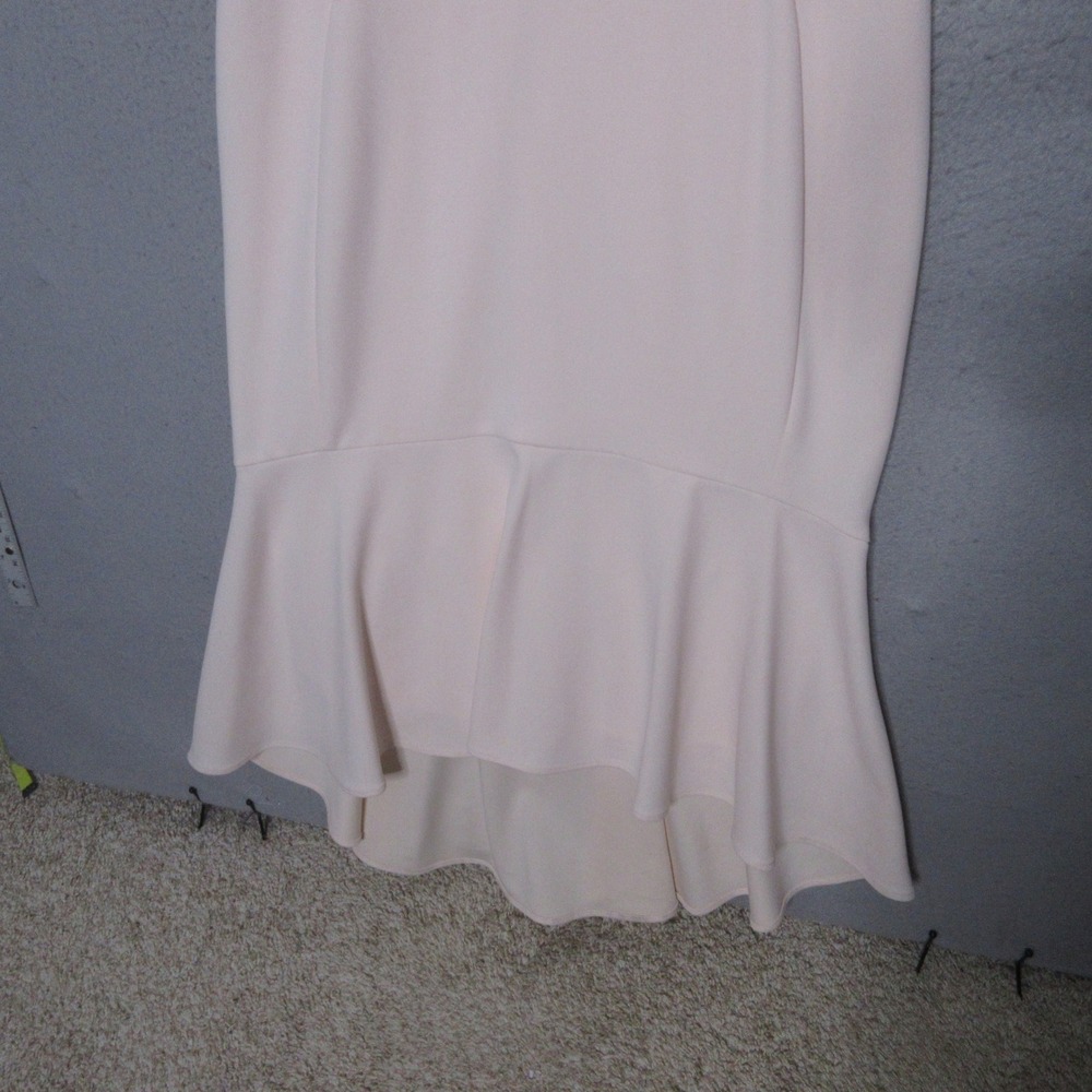 Calvin Klein Dress 14 Pink Ruffle Hem High Low Mermaid Cocktail Event READ NWT - Picture 3 of 14